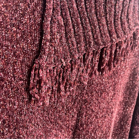 PENNINGTONS Women's Burgundy Sweater Shawl Neck Ribbed Pullover size Large Baggy - Picture 8 of 10